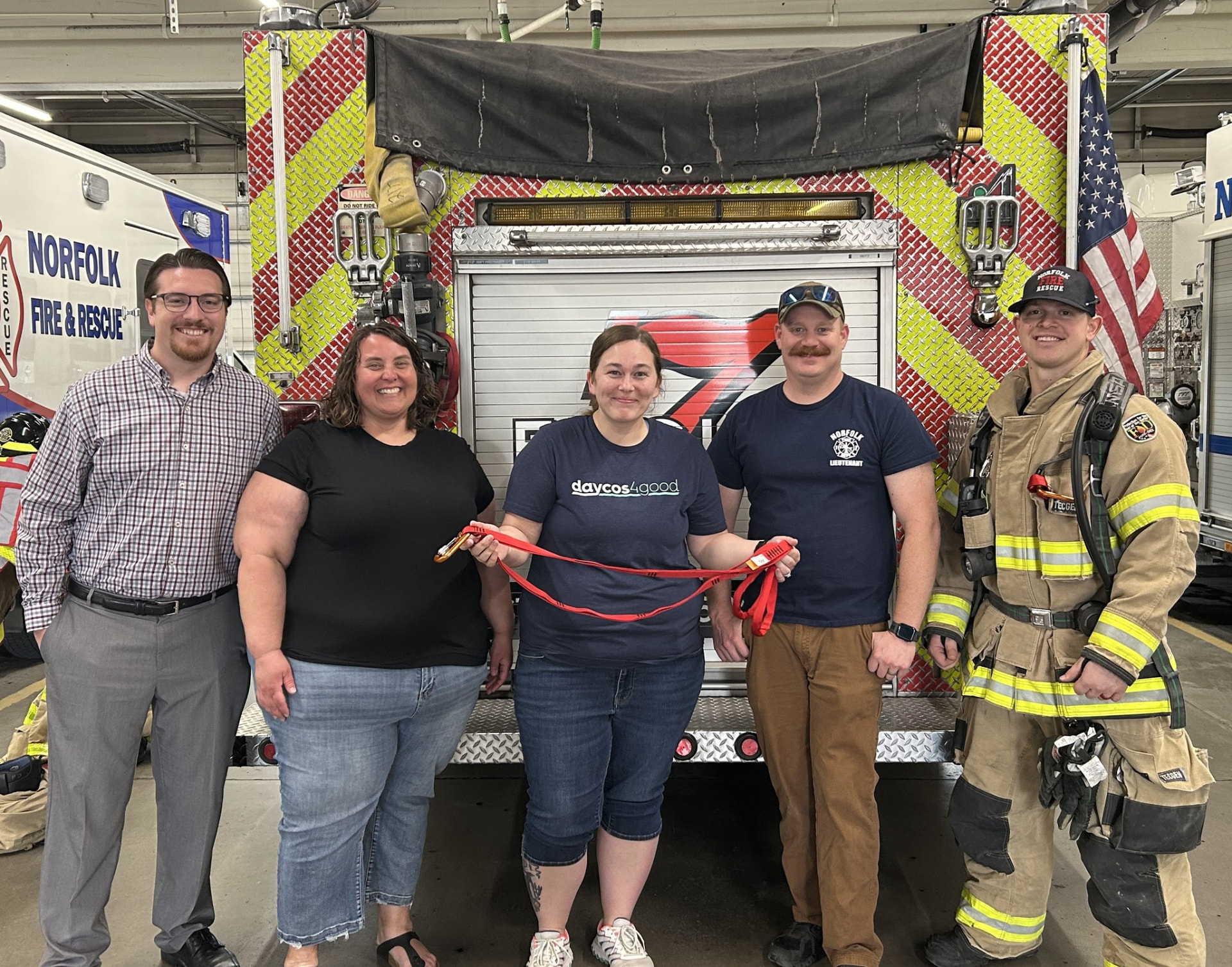 Daycos4Good team with Norfolk Fire & Rescue at a community event